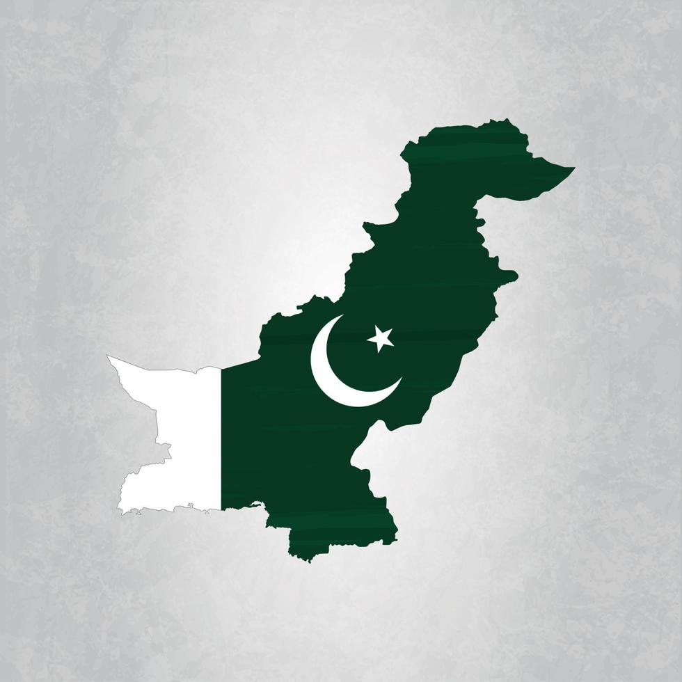 carte du pakistan avec drapeau vecteur