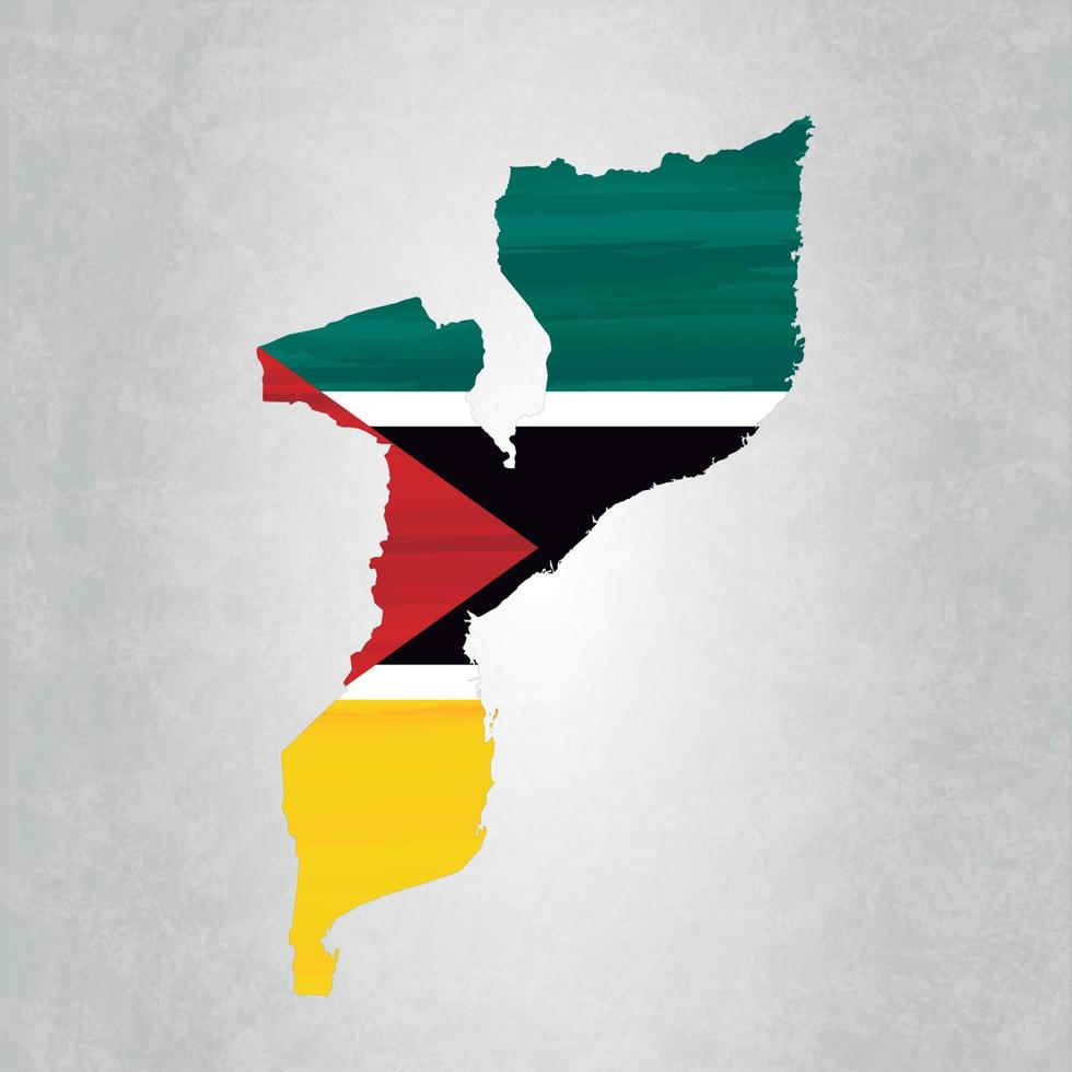 carte du Mozambique avec drapeau vecteur