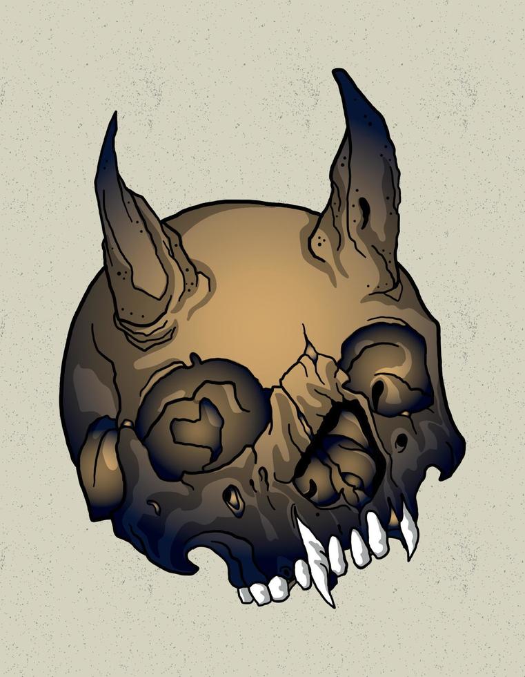 tatouage de démon de crâne vecteur