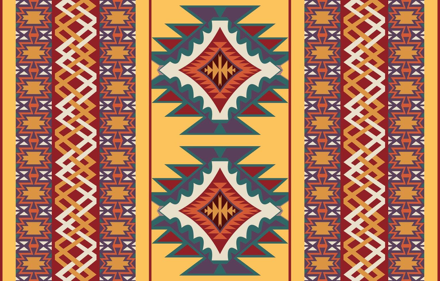 tapis modèle. sans couture géométrie. occidental Fait main selle couverture couverture modèle, aztèque, vecteur