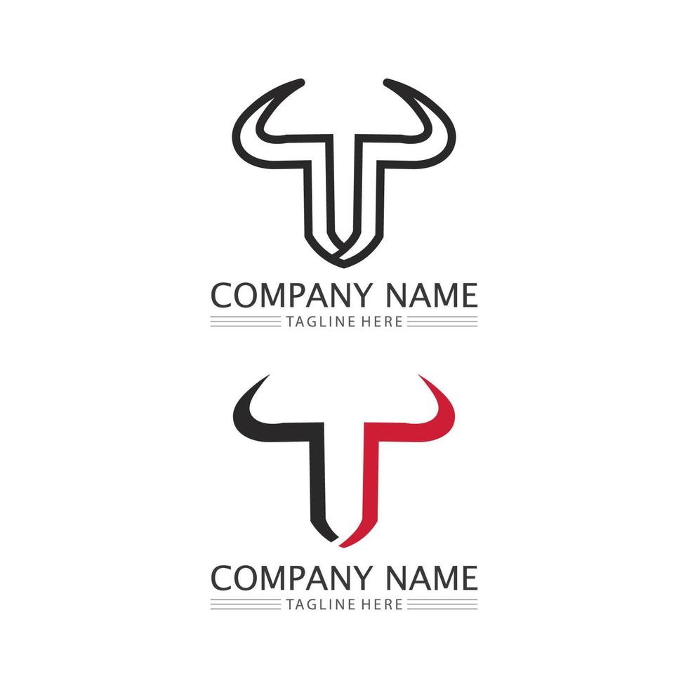 taureau et buffle tête vache animal mascotte logo design vecteur pour sport corne buffle animal mammifères tête logo sauvage matador