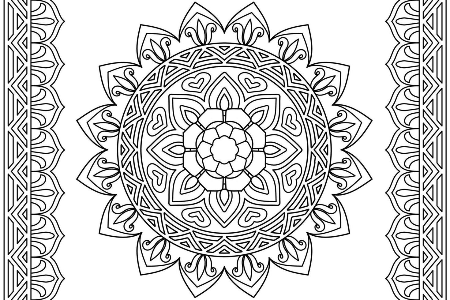 mandala coloration page pour des gamins et adultes page pour relaxation et méditation. circulaire modèle. décoratif ornement ethnique Oriental style. ligne art dessin coloration page. illustration vecteur