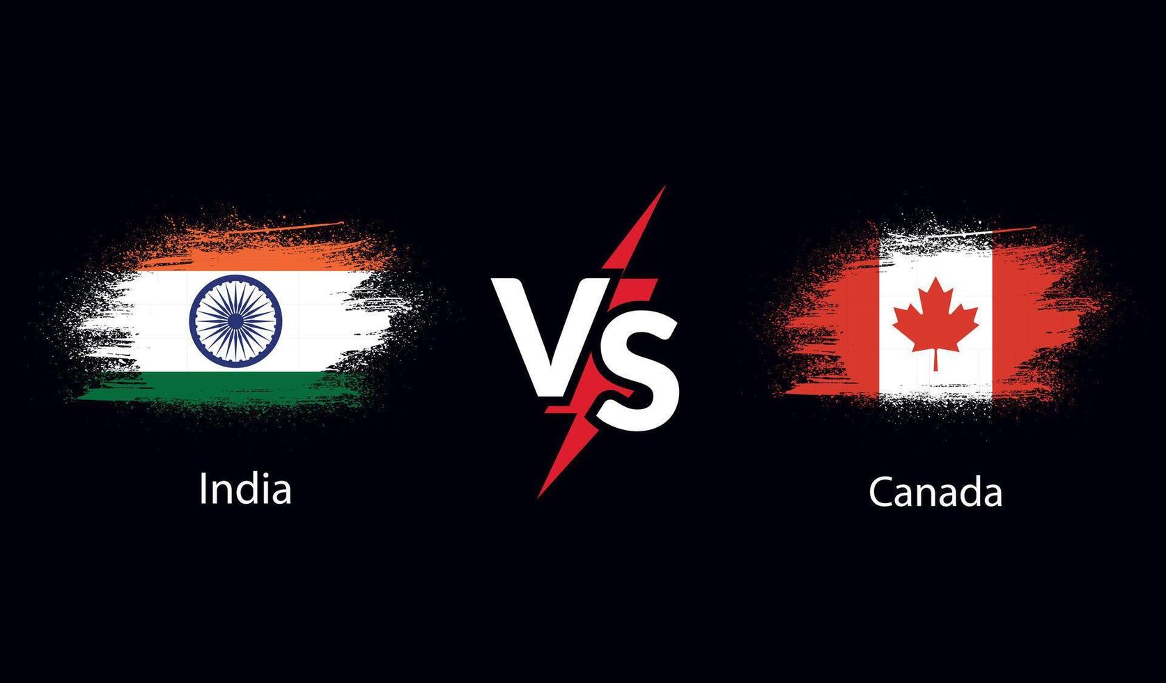 Inde contre Canada drapeau conception vecteur