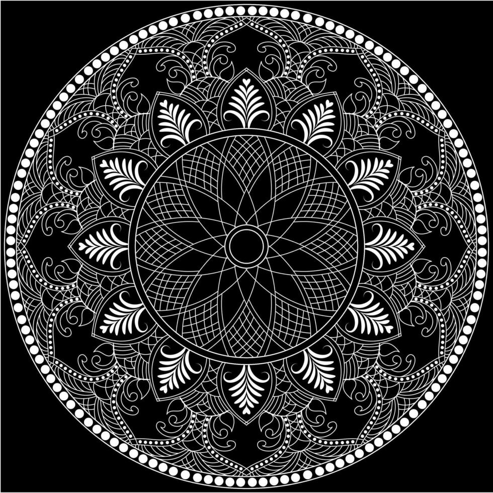 luxe mehndi henné dessin circulaire mandala modèle pour tatouage, décoration prime produit affiche ou peinture. décoratif ornement dans ethnique Oriental style. contour griffonnage main dessiner illustration vecteur