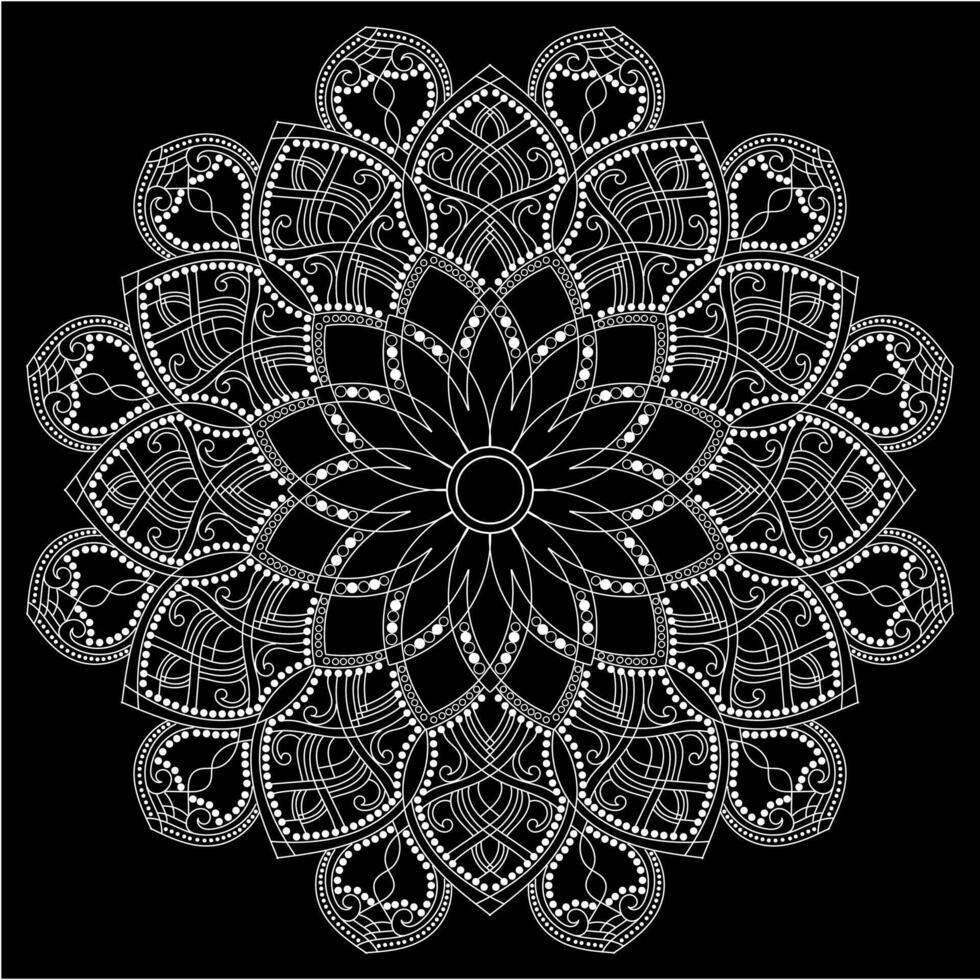 luxe mehndi henné dessin circulaire mandala modèle pour tatouage, décoration prime produit affiche ou peinture. décoratif ornement dans ethnique Oriental style. contour griffonnage main dessiner illustration vecteur