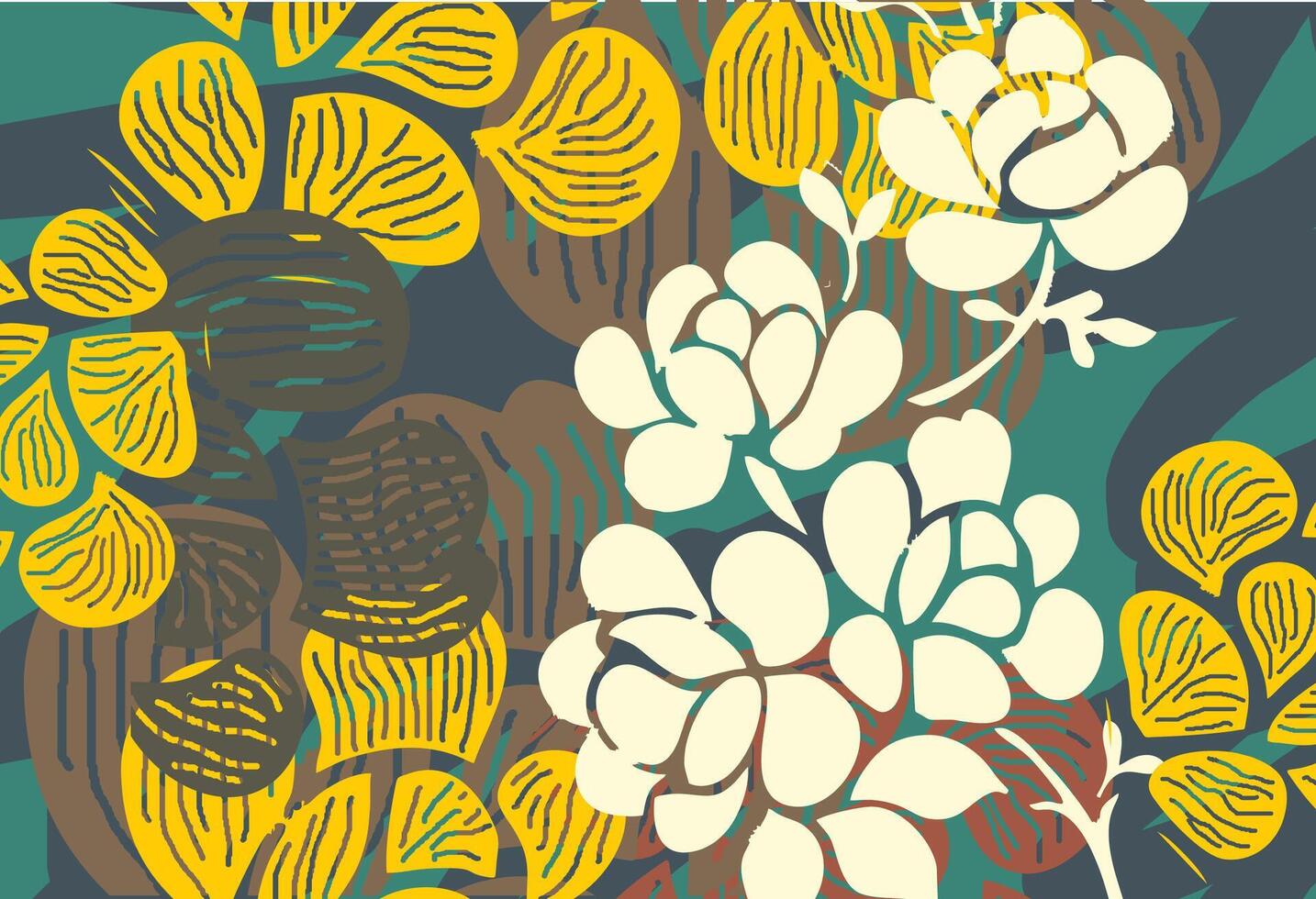 indonésien batik motifs avec très distinctif plante motifs vecteur