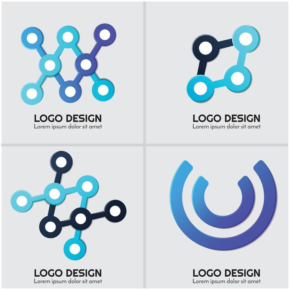 abstrait logos avec différent couleurs vecteur