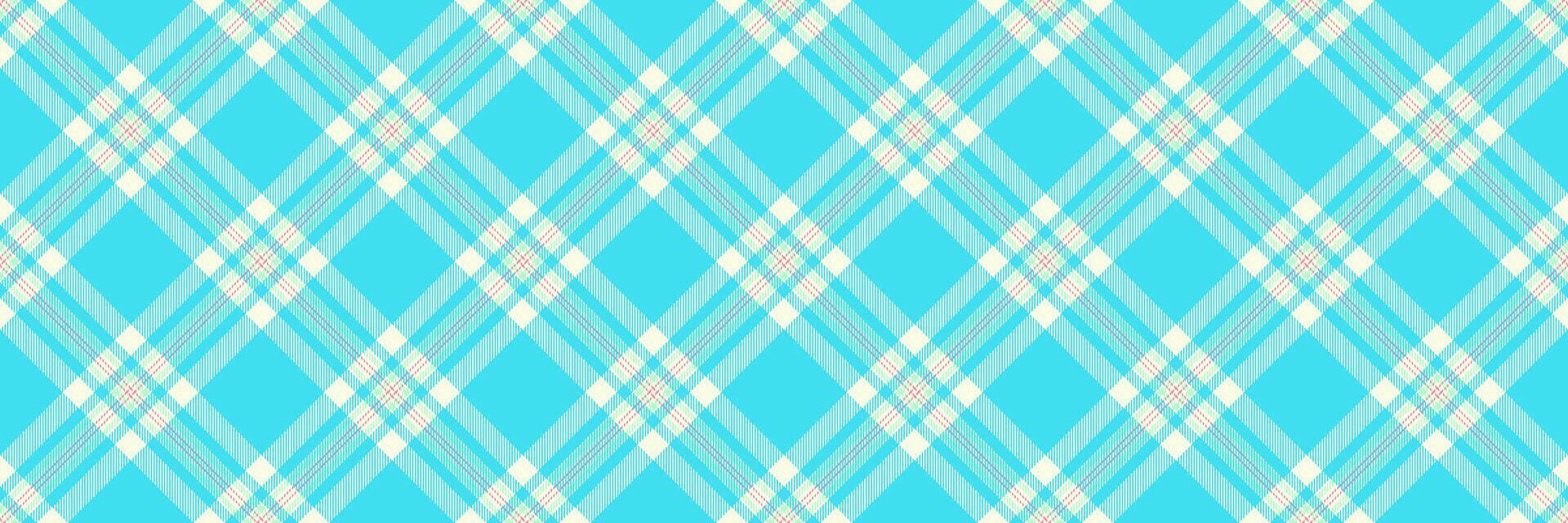 étape plaid texture vérifier, à manger textile sans couture tartan. bande modèle Contexte en tissu dans lumière et cyan couleurs. vecteur