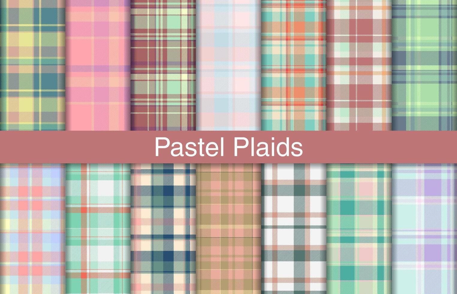 pastel plaid liasses, textile conception, à carreaux en tissu modèle pour chemise, robe, costume, emballage papier imprimer, invitation et cadeau carte. vecteur