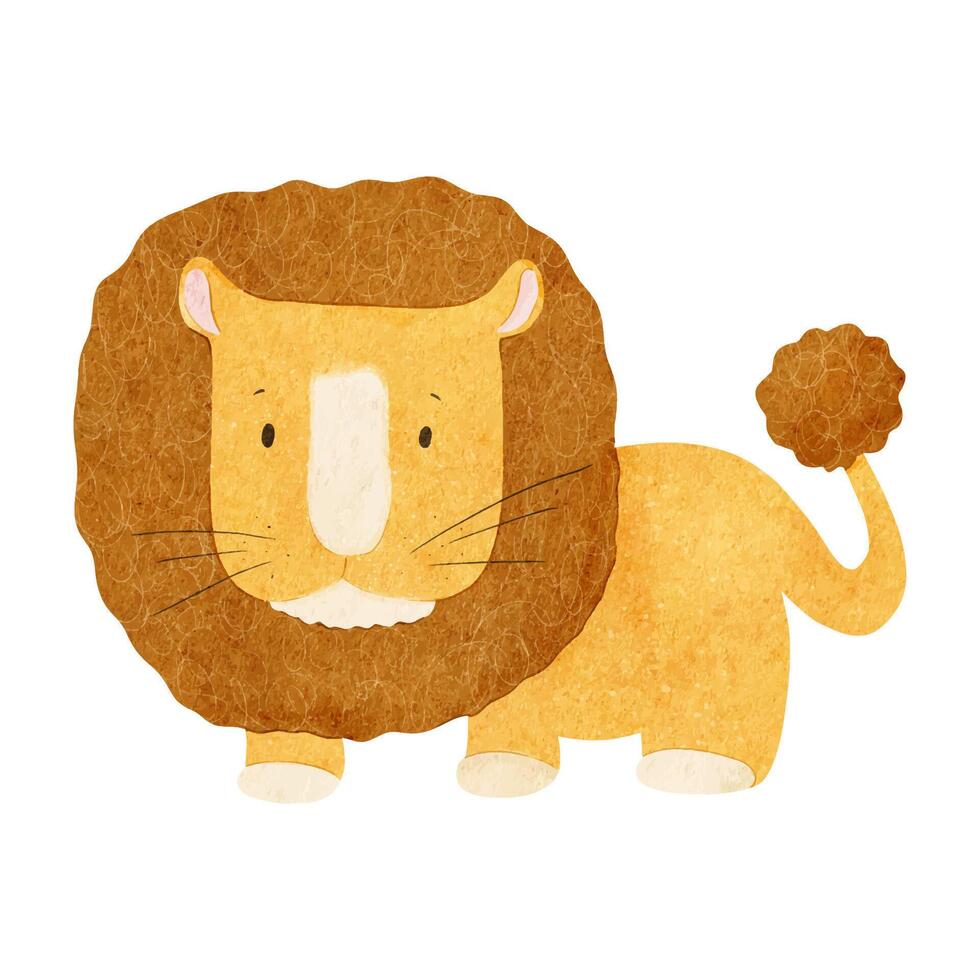 mignonne bébé lion. isolé main tiré aquarelle illustration de Lion lionceau. africain animal. des gamins safari. pour bébé douche, cartes, affiches, des gamins des biens et pièces vecteur