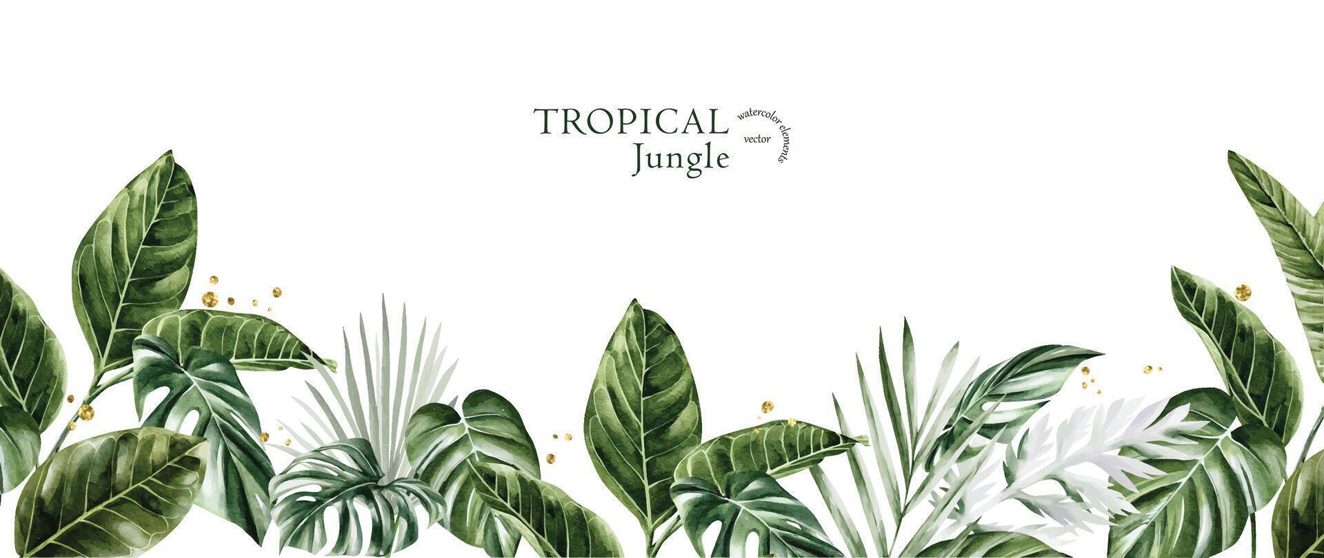 tropical jungle aquarelle Contexte vecteur