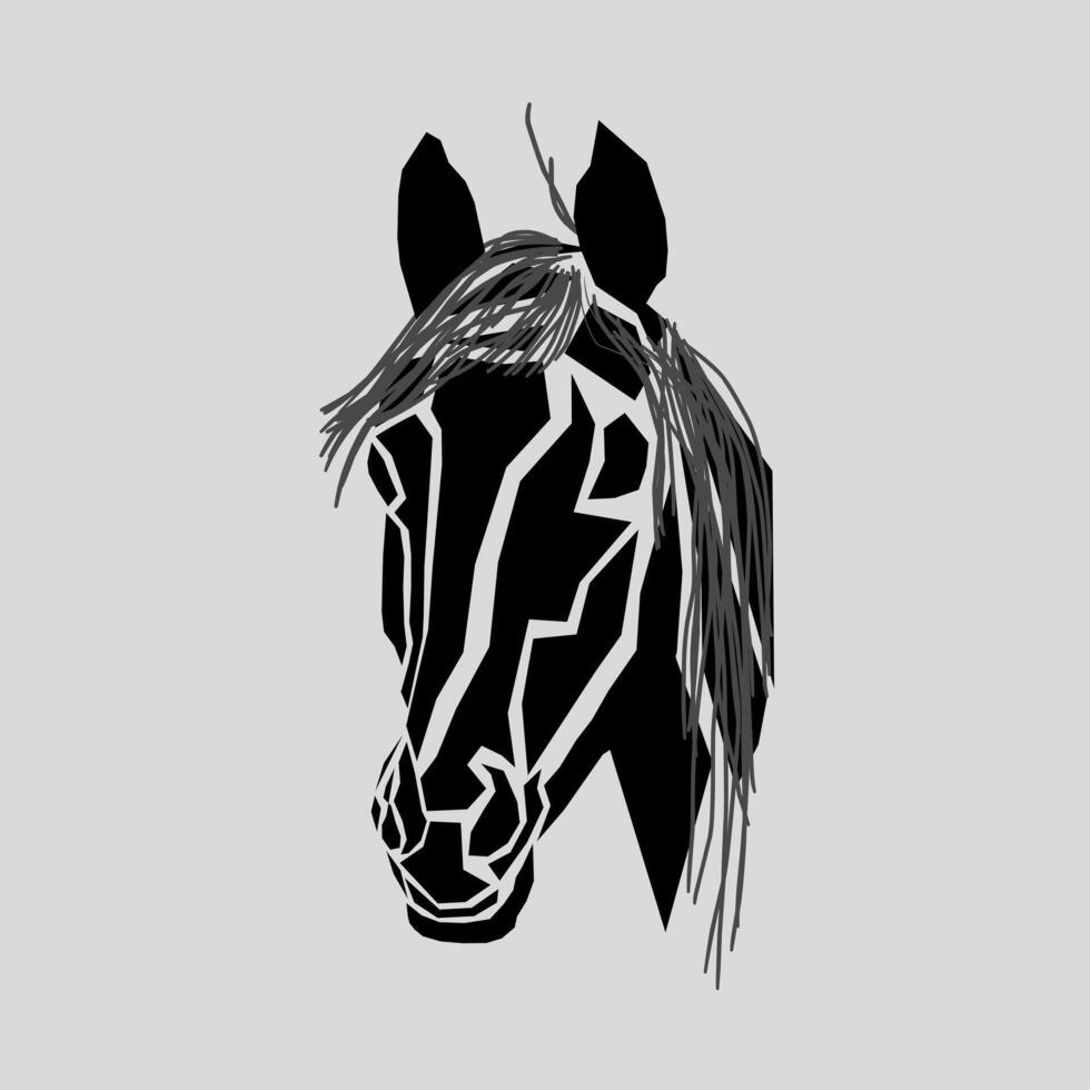 unique et Créatif illustration de une les chevaux visage ou diriger. vecteur