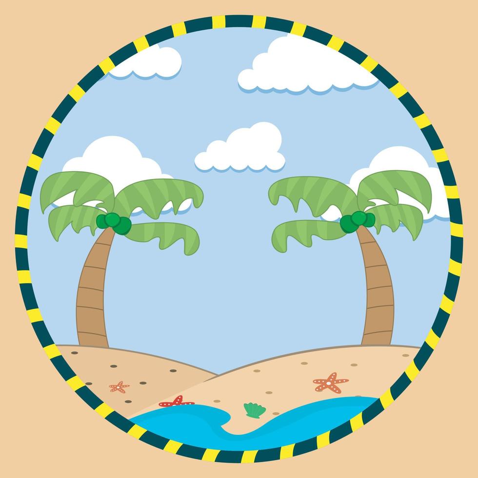 illustration vectorielle de noix de coco sur l'île, vecteur