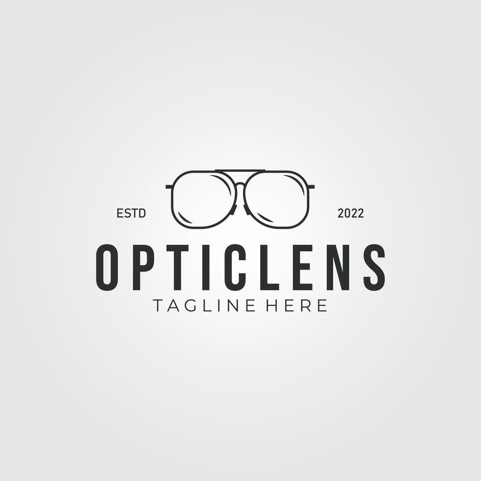 optique lentille ligne art logo ancien illustration conception vecteur