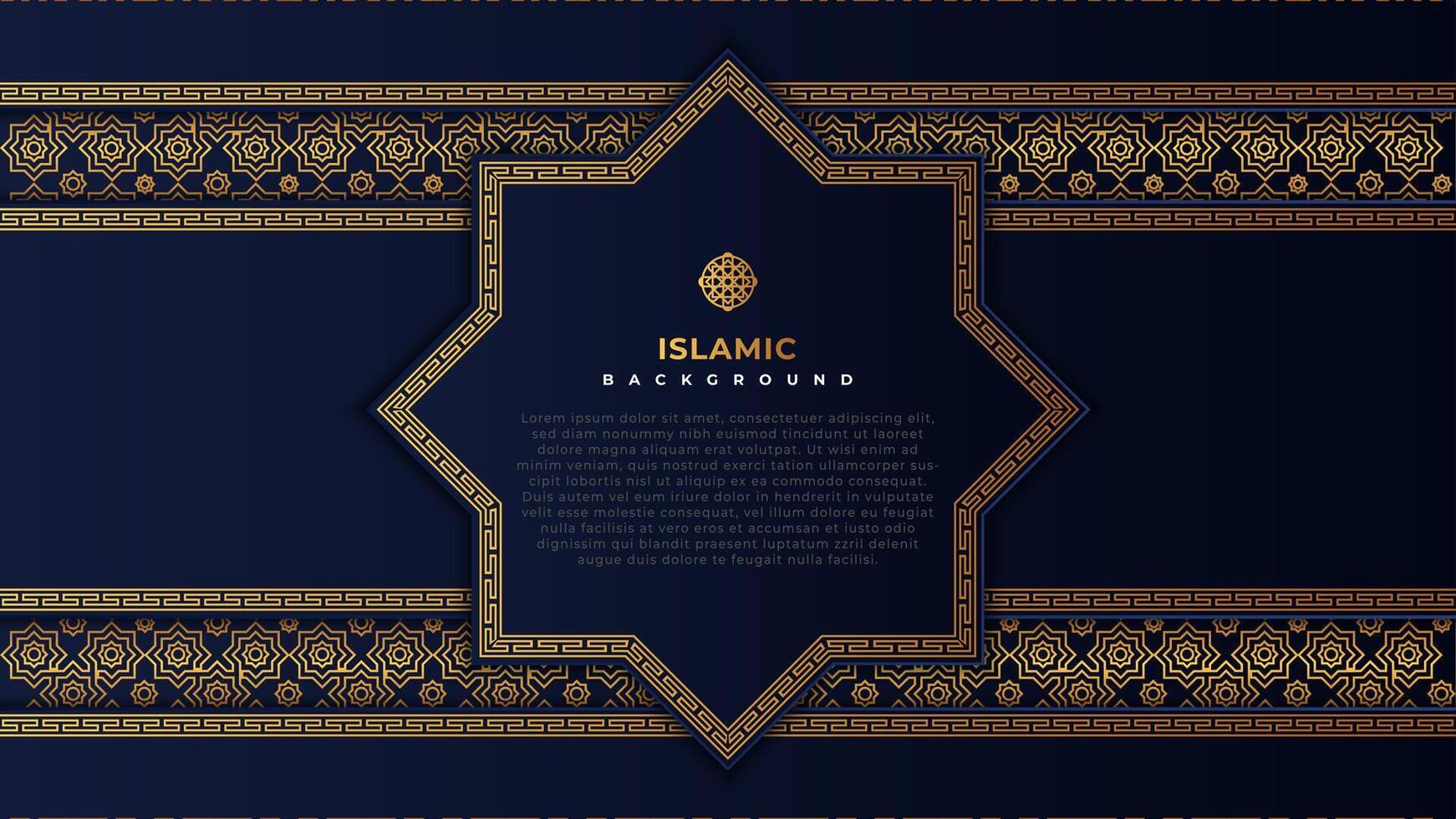 élégant luxe foncé bleu islamique Contexte vecteur