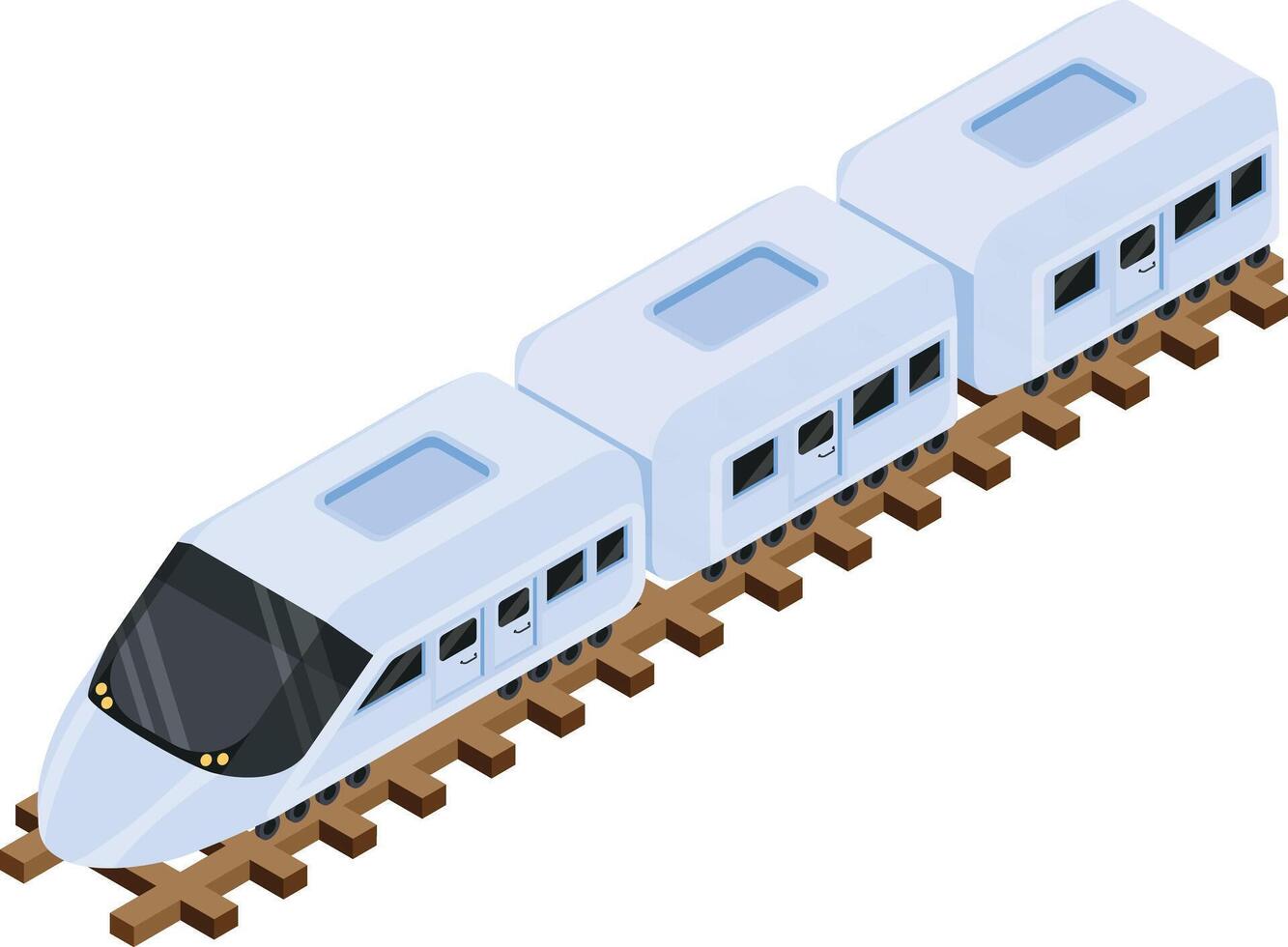 isométrique passager train vecteur