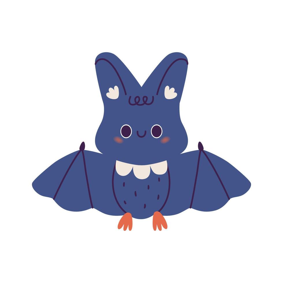 mignonne chauve souris dans kawaii style. plat illustration. vecteur