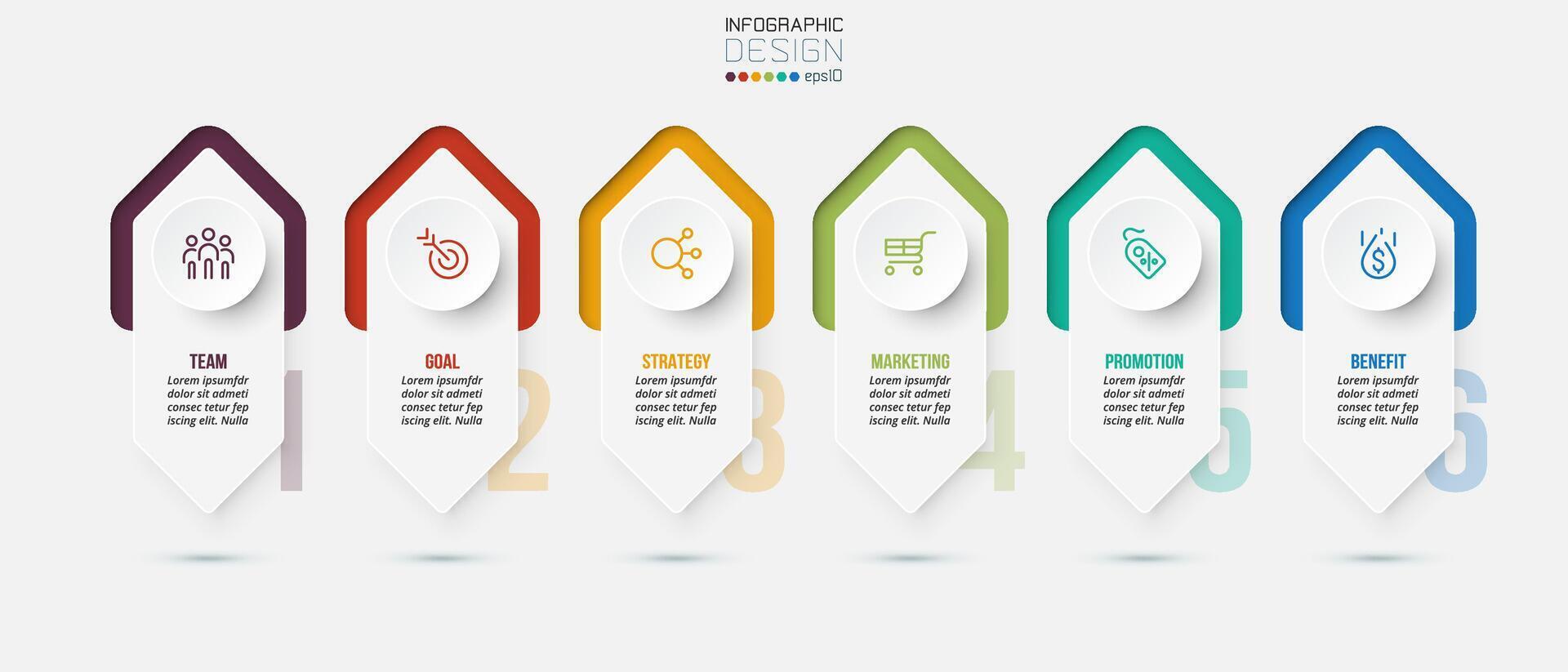 concept d'entreprise de modèle infographique avec étape. vecteur