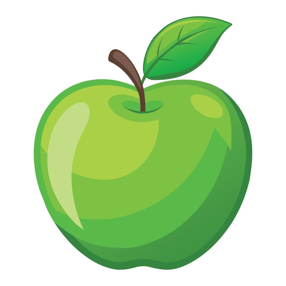 illustration de vert Pomme sur blanc vecteur