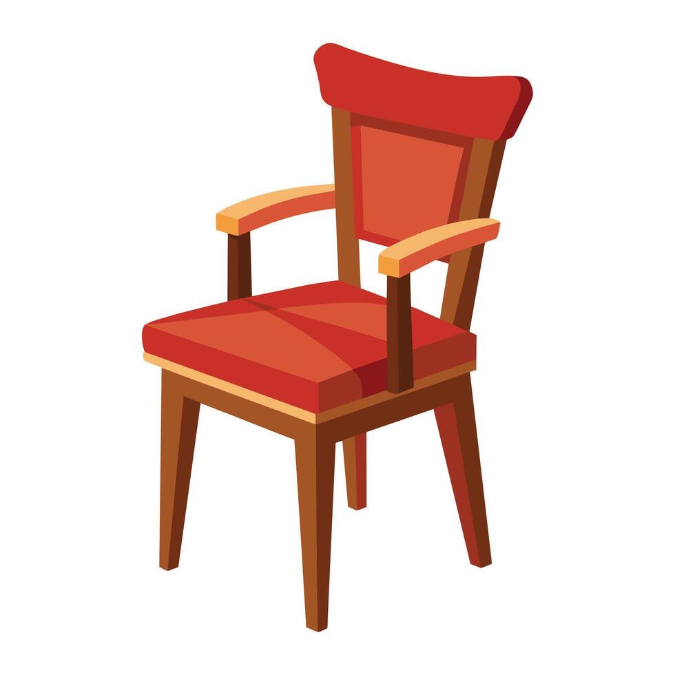 illustration de Cerise bois chaise sur blanc vecteur