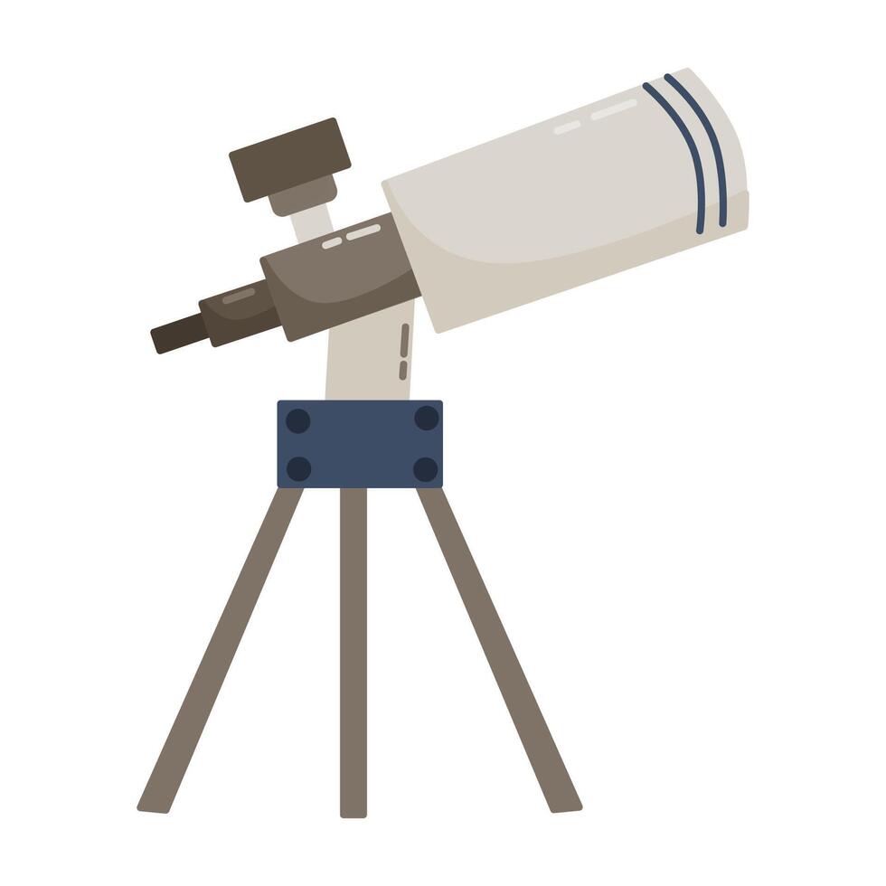 moderne portable Trois pattes télescopes. optique dispositif à explorer, découvrir galaxie, cosmos, espace. télescope griffonnage illustration vecteur