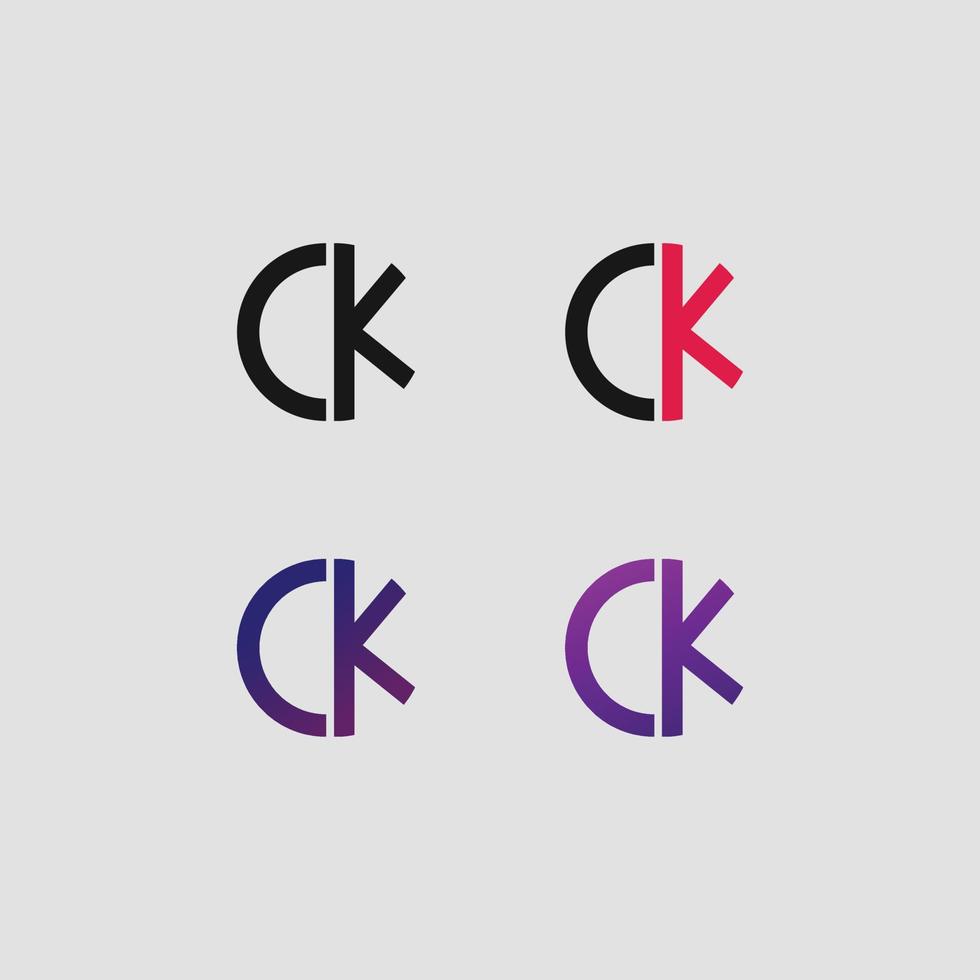 ck lettre logo vecteur modèle créatif forme moderne coloré monogramme cercle logo société logo grille logo