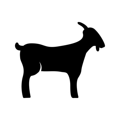 Icône de glyphe de chèvre noir vecteur