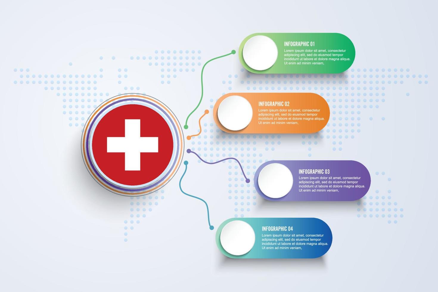 drapeau suisse avec une conception infographique isolée sur la carte du monde à points vecteur