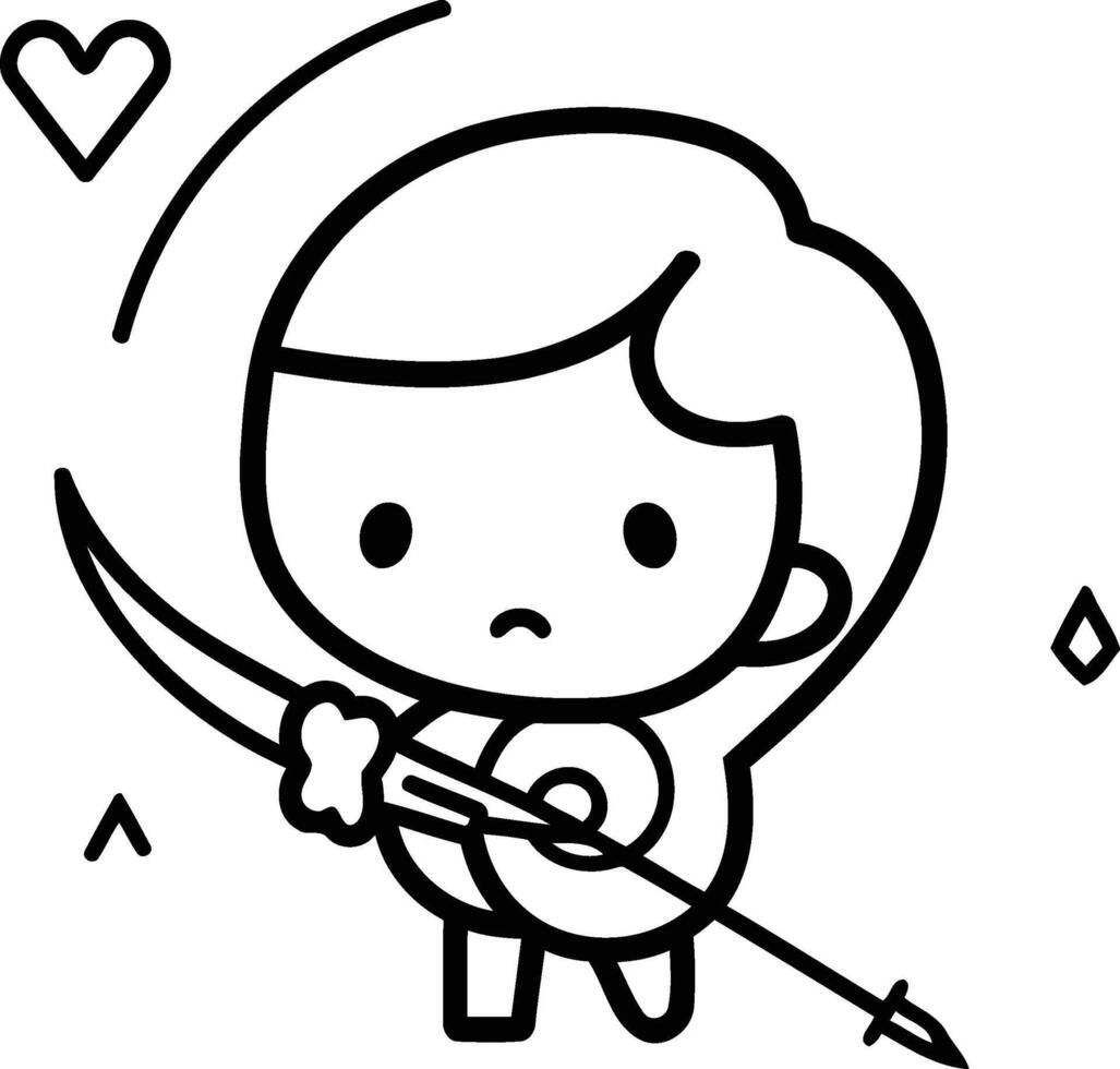 valentines journée Cupidon avec arc et La Flèche vecteur