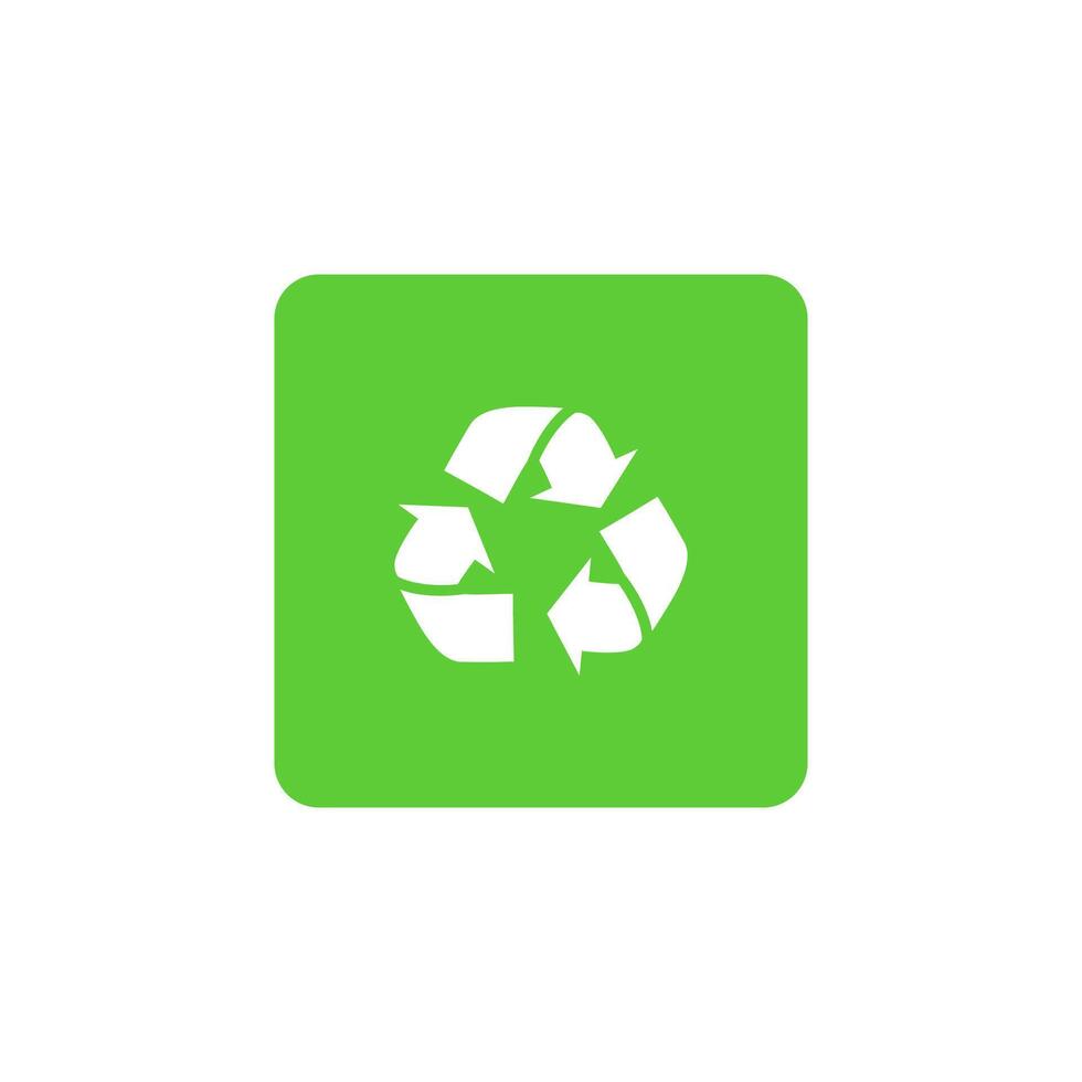 recyclage symbole signe icône, étiquette arrière-plan, vert et blanc vecteur