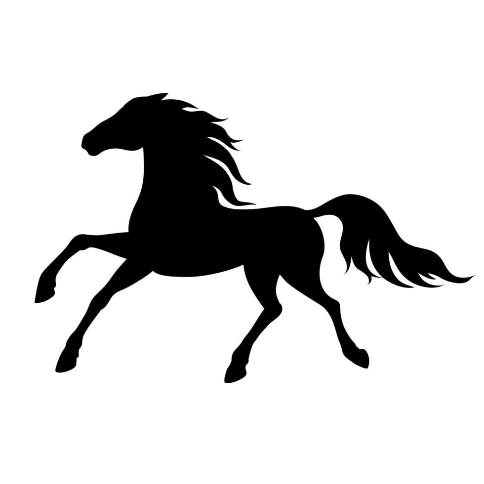 silhouette d'un cheval qui court. vecteur