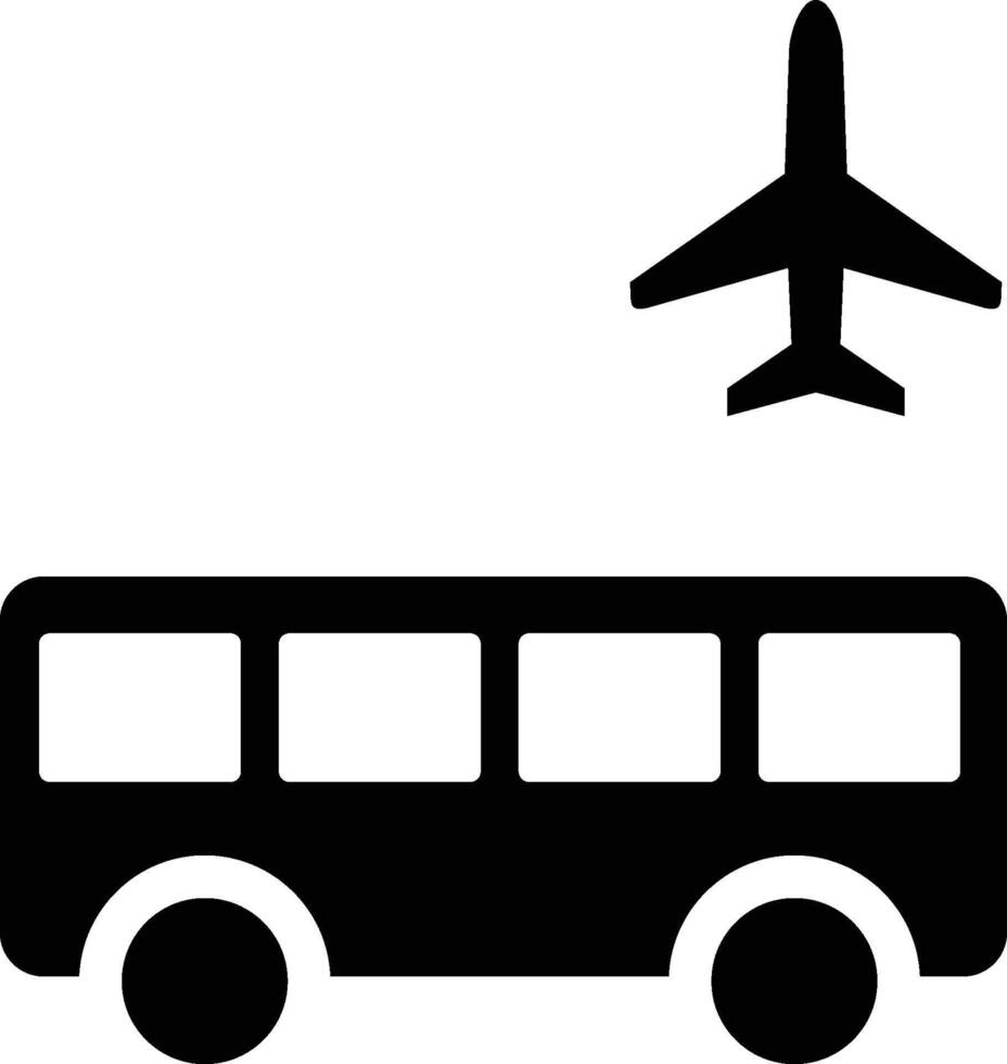 aéroport autobus iso symbole vecteur