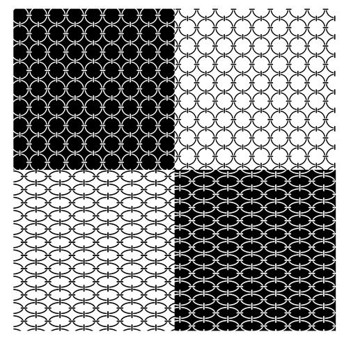 motifs de chaîne géométriques noir et blanc vecteur