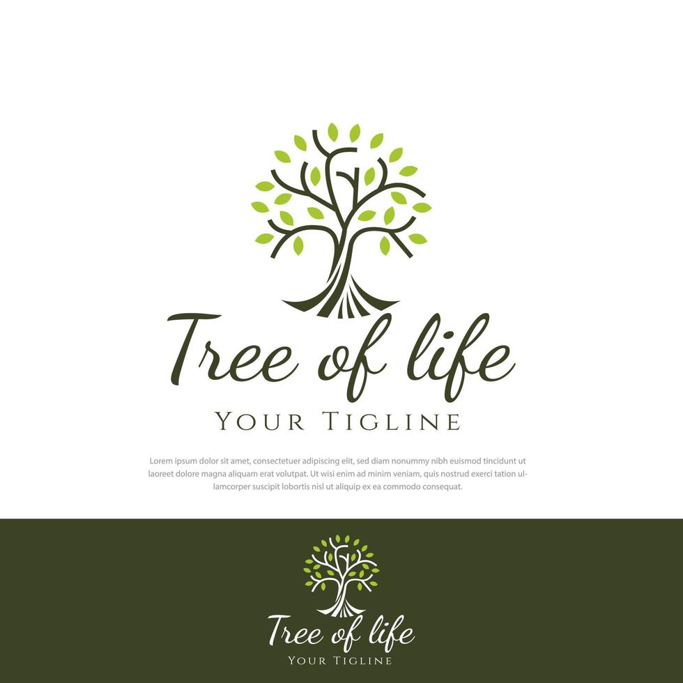 racines du logo de l'arbre de vie. modèle de conception d'équilibre d'illustration vectorielle vecteur