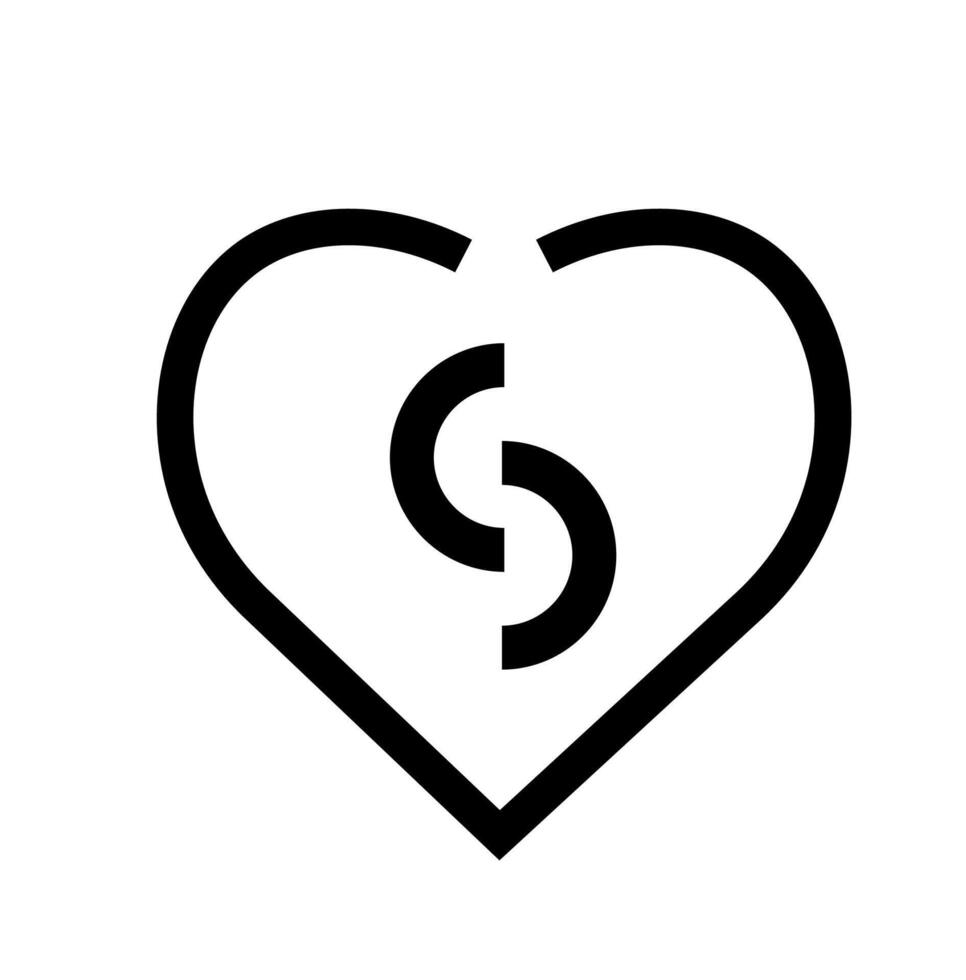 cœur symbole harmonie contact infini ligne icône conception vecteur