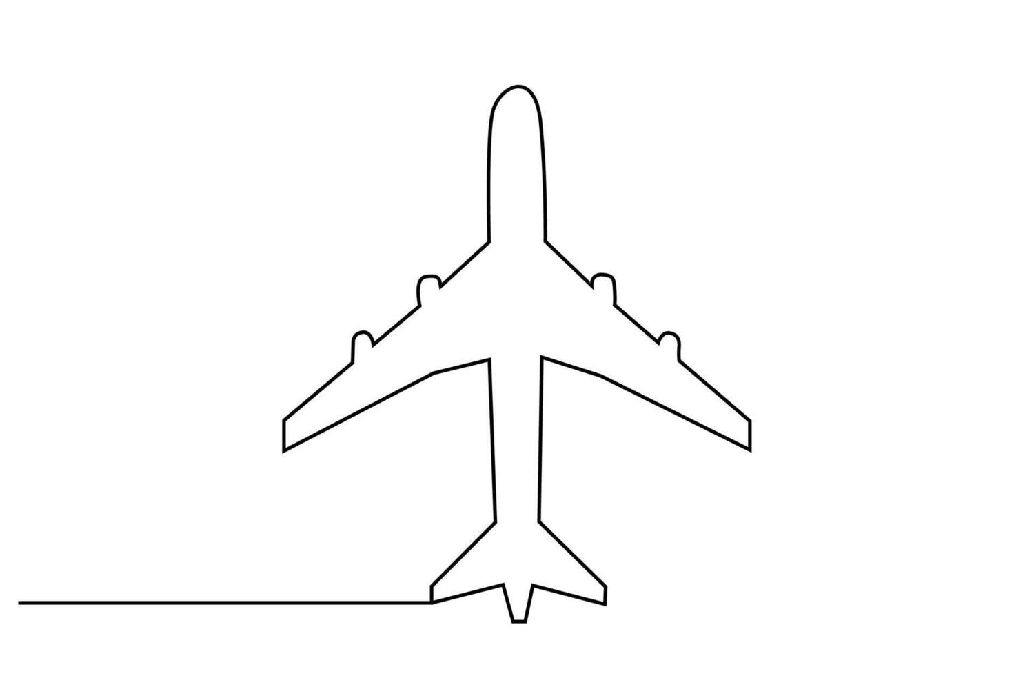 avion passager avion véhicule un ligne art conception vecteur