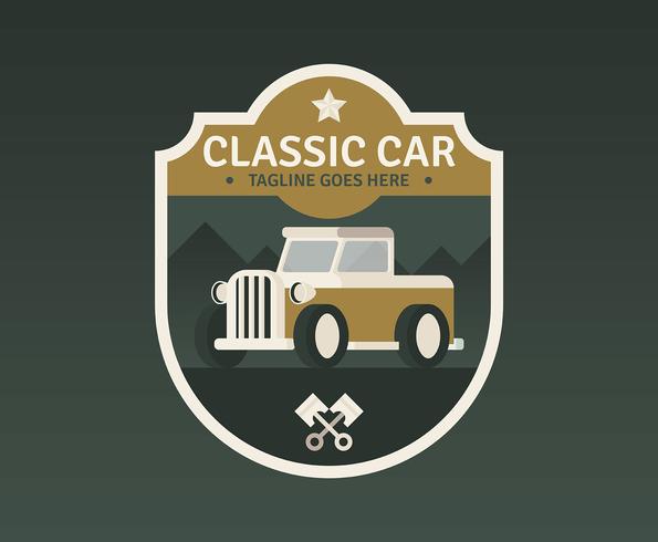 Badge de voiture rétro vecteur