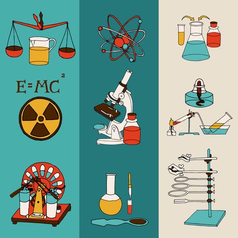 Bannières d&#39;esquisse scientifique vecteur