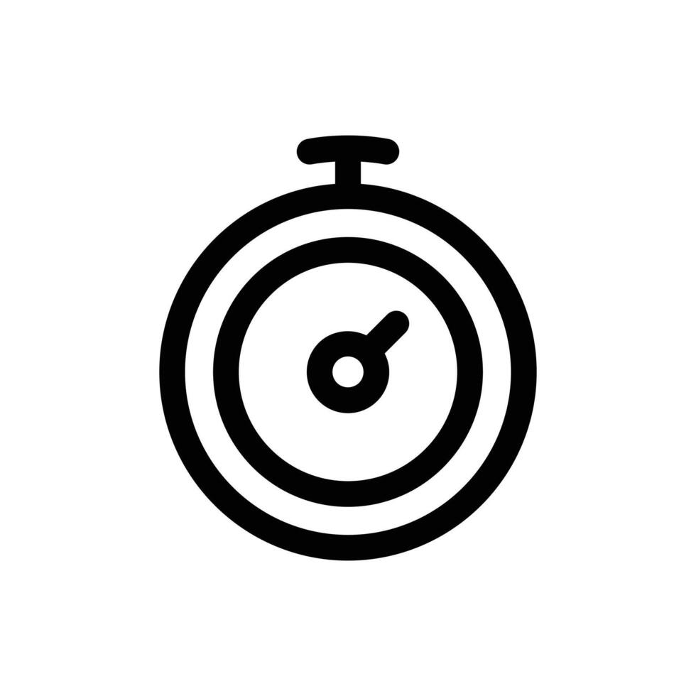 Facile chronomètre ligne icône isolé sur une blanc Contexte vecteur