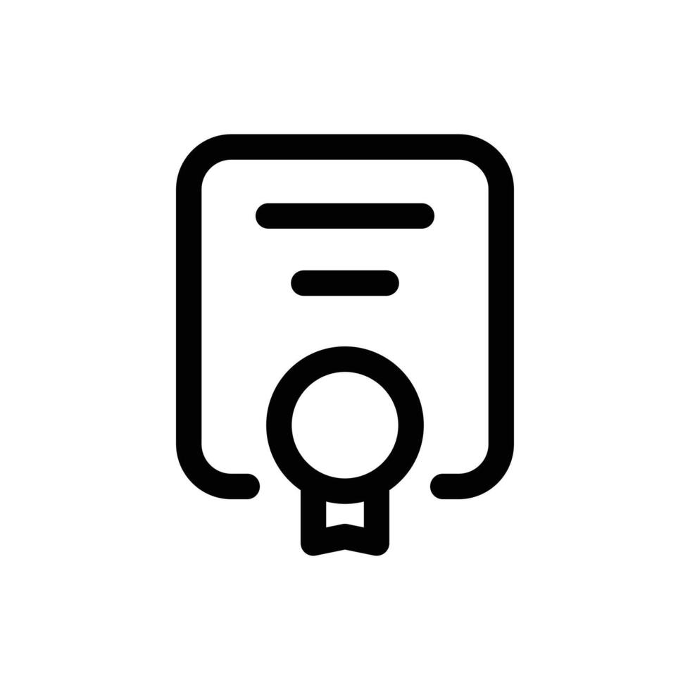 Facile certificat ligne icône isolé sur une blanc Contexte vecteur