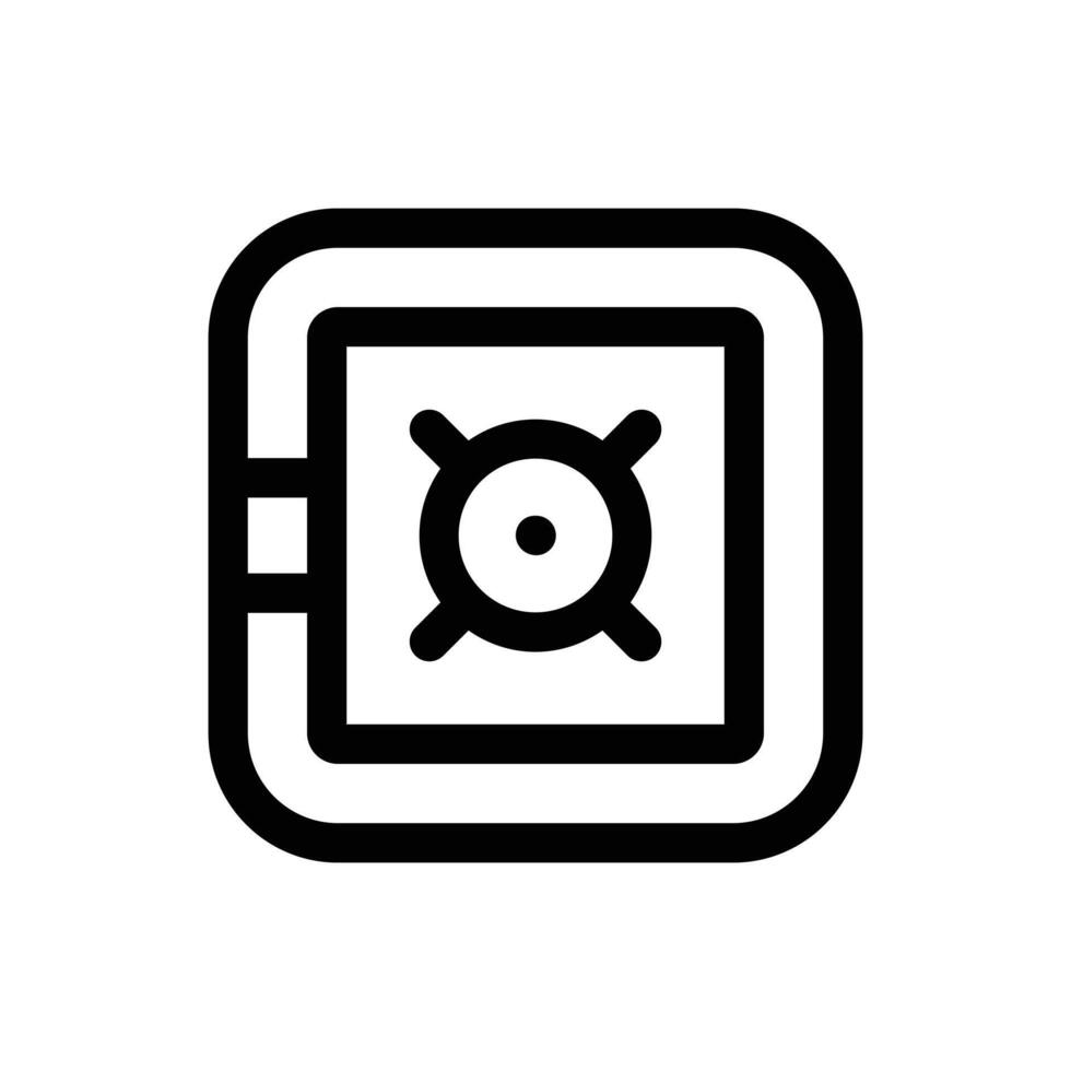 Facile sécurité boîte ligne icône isolé sur une blanc Contexte vecteur