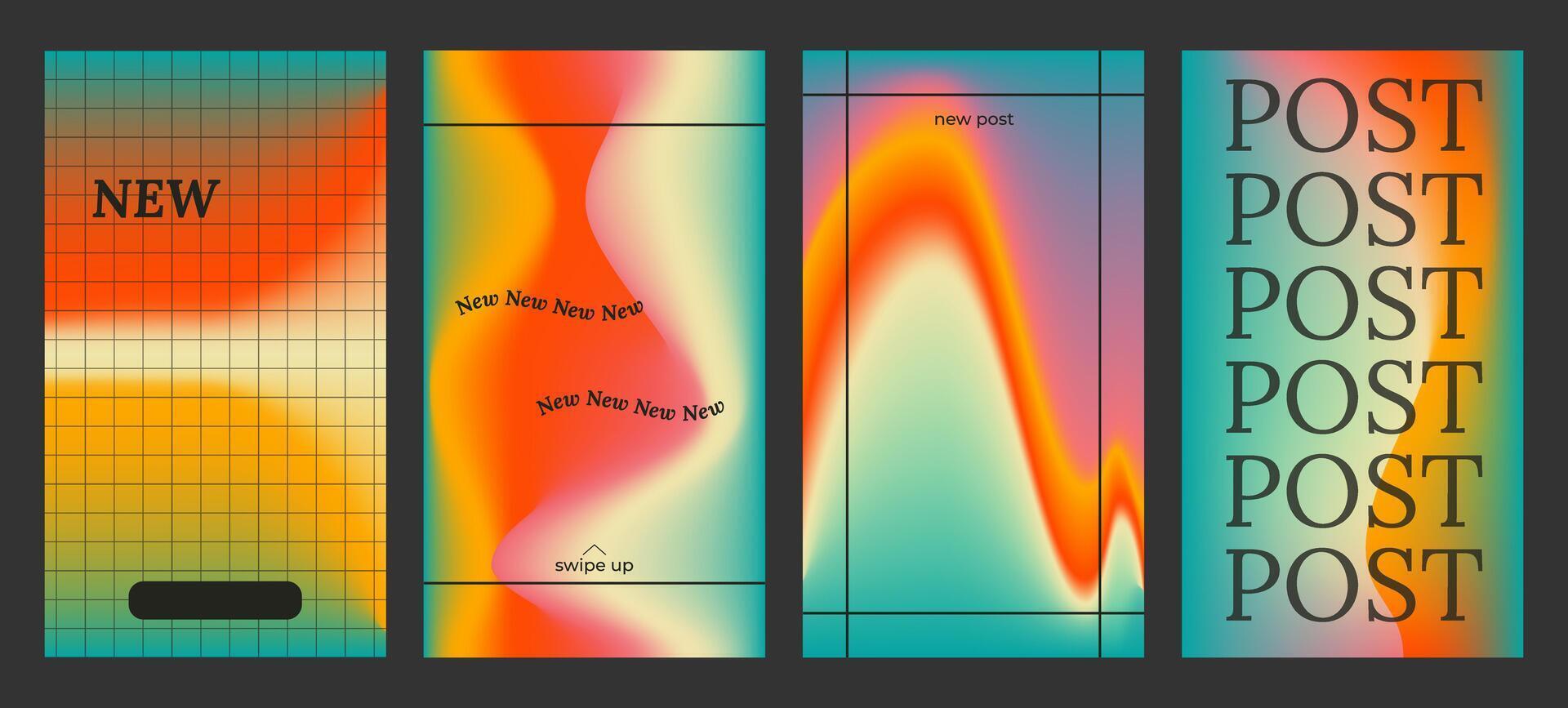 y2k branché esthétique abstrait pente bleu Jaune Couleur Contexte avec translucide flou modèle. moderne affiche pour social médias histoires, album couvertures, bannières, modèles pour numérique commercialisation vecteur