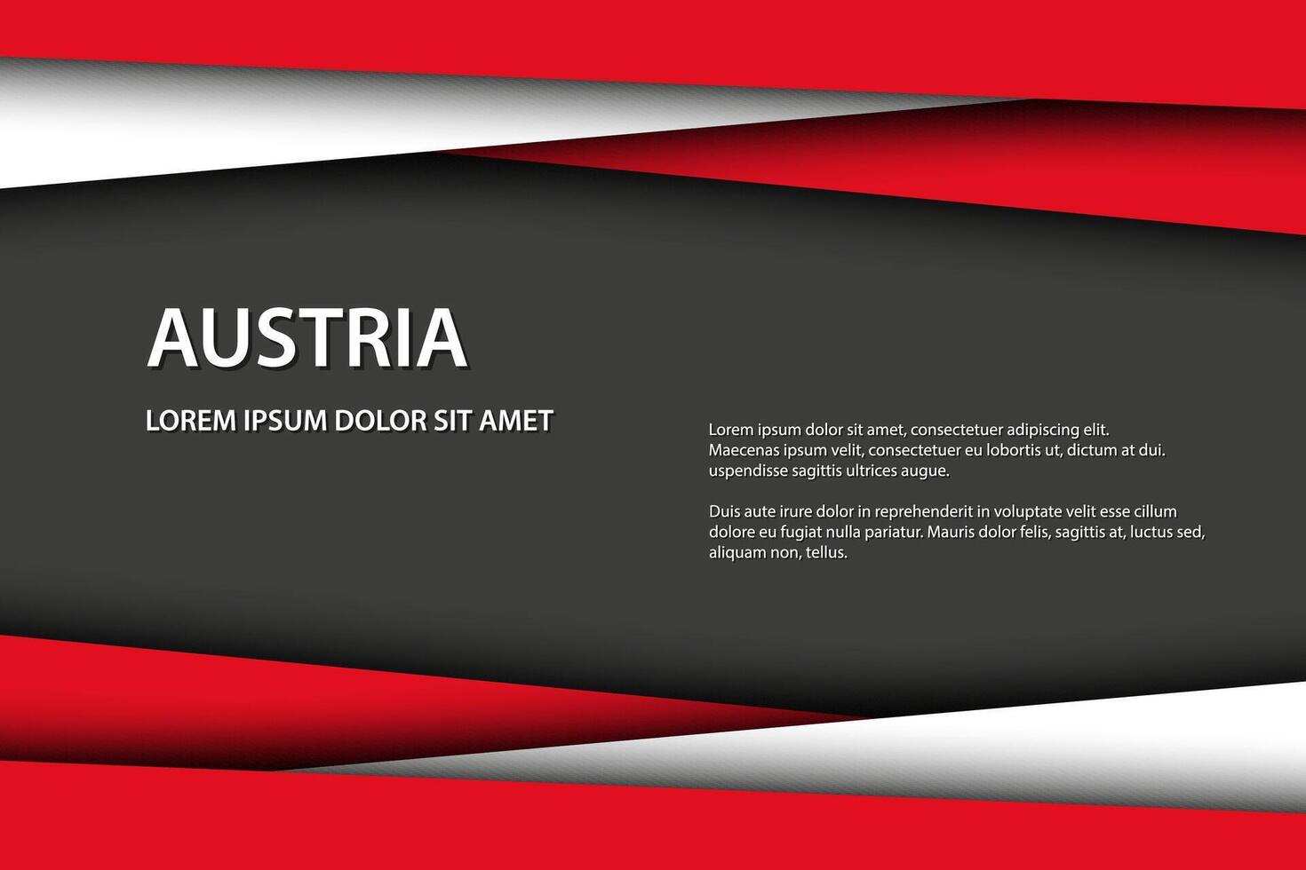moderne Contexte avec autrichien couleurs et gris gratuit espace pour votre texte, superposé feuilles de papier dans le Regardez de le autrichien drapeau, fabriqué dans L'Autriche vecteur