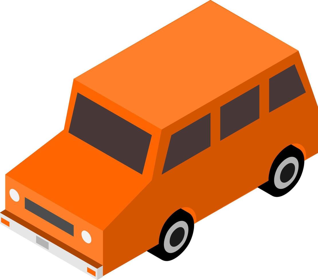 Orange auto. plat isométrique ville transport icône. mini, des sports auto. ensemble de Urbain véhicule pour infographie vecteur