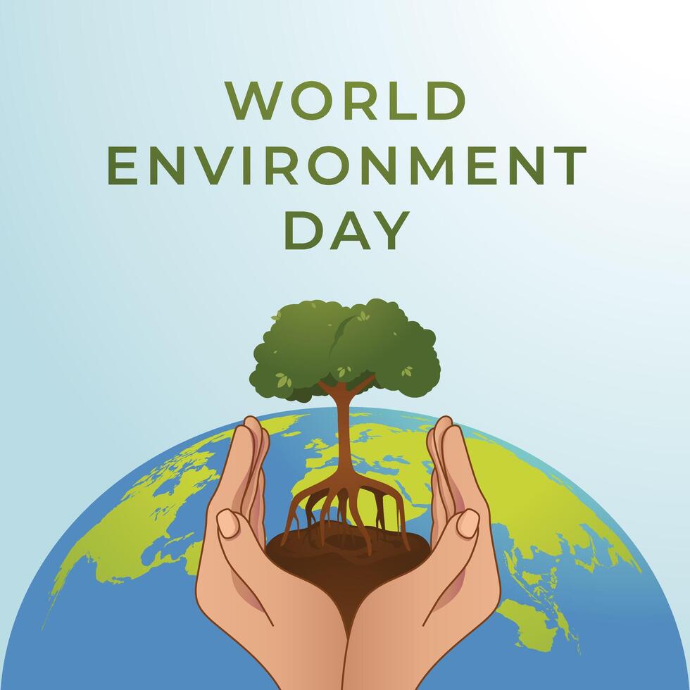 monde environnement journée conception modèle. Terre . main . environnement conception. plat conception. eps dix. vecteur