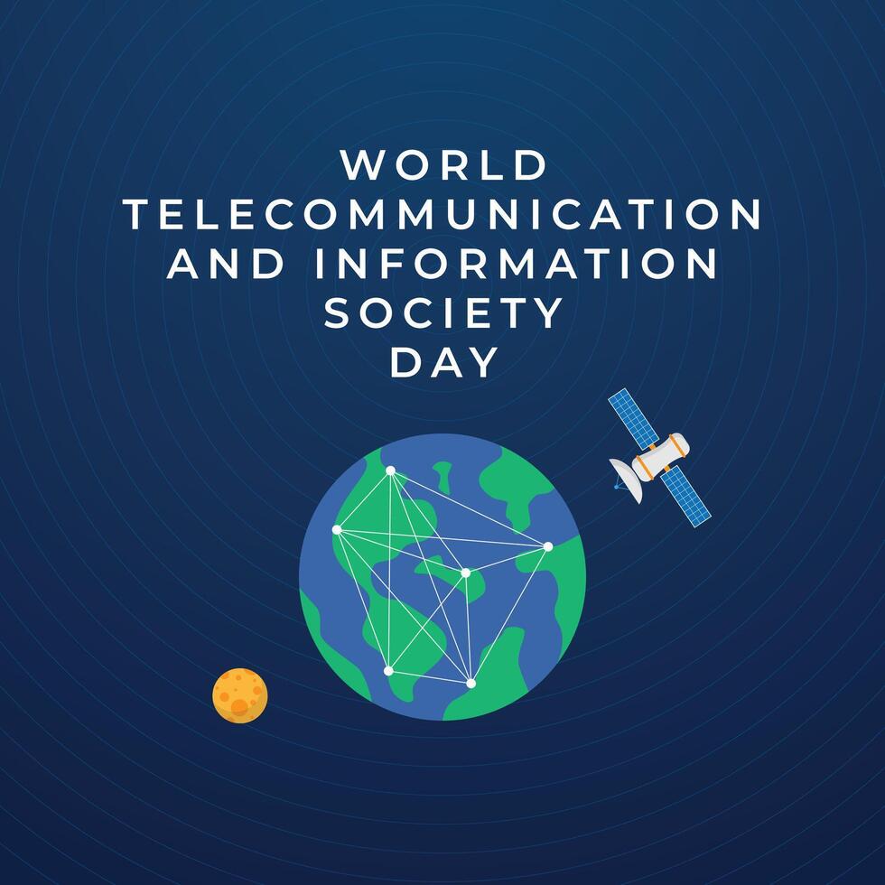 monde télécommunication et information société journée conception modèle. satellite conception. globe conception. eps dix. vecteur