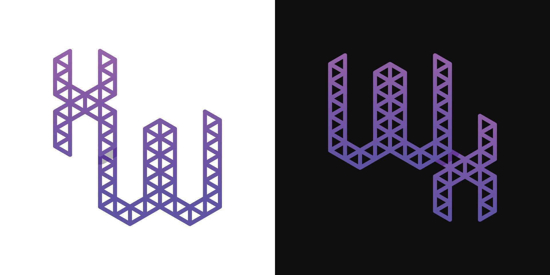 des lettres wx et xw polygone logo, adapté pour affaires en relation à polygone avec wx ou xw initiales vecteur