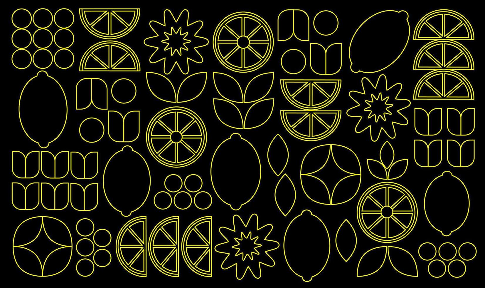 abstrait géométrique fruit modèle. formes de Naturel biologique fleur végétaux, éco-agriculture agrumes. minimal illustration vecteur
