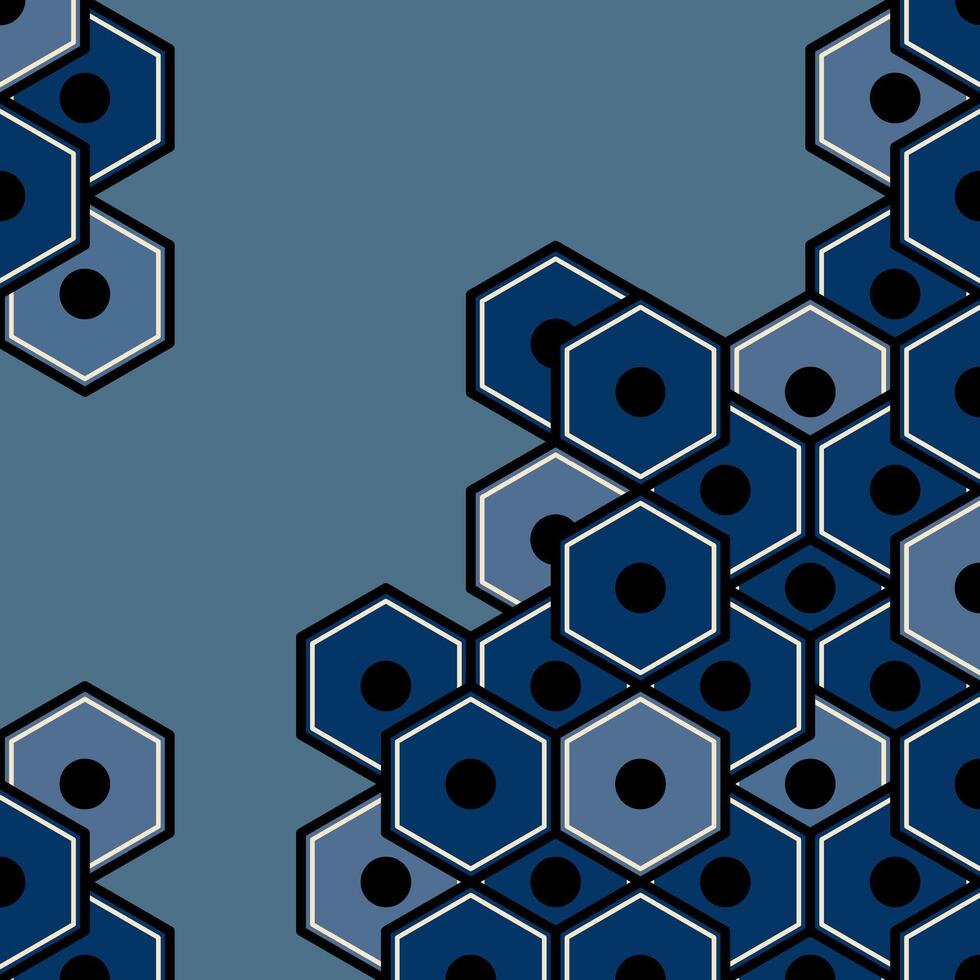 moderne abstrait géométrique Contexte. bleu Couleur hexagone thème vecteur