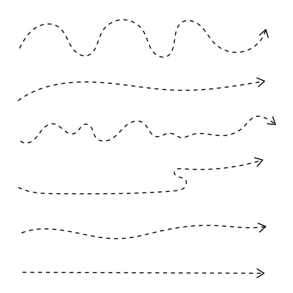 main tiré ligne flèches ensemble. illustration. vecteur